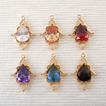 비즈아이 [7310-12]큐빅펜던트 큐빅물방울문양 15x22mm 골드 1개