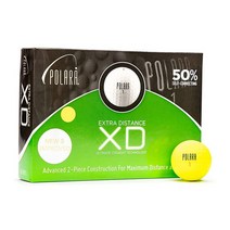 Polara Golf XDS 추가 거리 & 스핀 3피스 골프공 12개 후크 및 슬라이스 교정용153567, XD (Yellow)