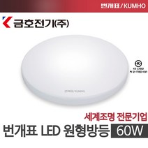 번개표 금호전기 LED 아크릴 원형방등 50W 60W 인테리어등 거실등 아이방등 공부방, 주광색 60W