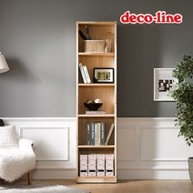[데코라인] 코넬 에코 24T 원목 책장 5단 50cm DDR027, 색상:원목