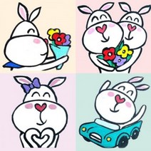 수재샵 보석십자수 라운드토끼시리즈(라운드5D) 20X20 - 라인스톤큐빅(라운드), 프로포즈