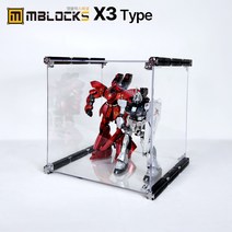 피규어진열장 피규어장식장 건담케이스 프라모델장식장 레고진열대 엠블럭스페셜 X3타입 1칸형(앞/뒤덮개포함), 1세트