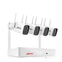 ANRAN 3MP 무선 충전식 배터리 비디오 감시 키트 1296P 비디오 레코더 방수 오디오 카메라 시스템 PIR 카메라, 협력사, 1T, 4 카메라 8CH NVR