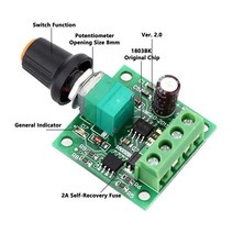 DC 1.8V 3V 5V 6V 12V 2A PWM 모터 속도 컨트롤러 저전압 모터 속도 제어 스위치 PWM 가변 드라이브 모듈