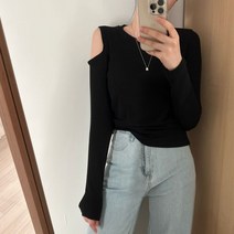 지니 언발 트임 긴팔T
