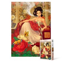 PGM*^몰500피스 직소퍼즐 - 목단화여인 만들기 키덜트용 선물용 어른용 그림 종이 액자용 멋진사진 작품용^^췤pgm, a^^옵션없슴