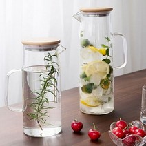 RT 손잡이 내열유리 데일리 물병 1000ml 롱 글라스 저그, 단품