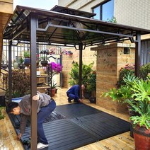 야외 정자 조립식 원두막 마당 공원 옥상 쉼터, 소형 2.5×2.5미터