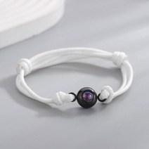 맞춤형 사진 프로젝션 팔찌 핸드메이드 브레이드 로프 팔찌 bull 맞춤형 기념 사진 주얼리 bull 트렌디한 가장 친한 친구 선물 AliExpress, White+Gold+adjustable