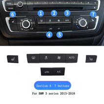 BMW 호환 3 시리즈용 자동차 에어컨 미니히터 소형히터 미니온풍기 스위치 버튼 오디오 CD 디지털 시트 난방 노브 커버 키 캡 트림, [02] Set 2