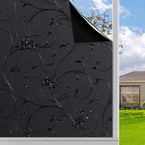 홈데코 스테인글라스 필름 정적 집착 총 정전 프라이버시 창문 커버 100 빛 차단 접착제 없음 블랙 윈도우 틴트 집 방 어둡게 하기, Black ears of wheat+60x100 cm