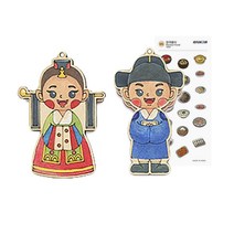 다문화 체험 세트 팬시 우드 재료 세계 여러 나라 전통 의상 학습 수업 교구 초등 교육 diy 만들기 키트, 남아공(사은품증정)