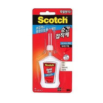 [3M] 스카치 순간접착제 AD124_L 액상타입 4g 막힘방지 특수용기 강력순간접착제 나무 금속 플라스틱 세라믹접착제, 단품