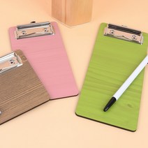 전표철 우드클립보드 커피 테이블메뉴판 빌지판 세금계산서 영수증철 주문서 빌지꽂이 홀더, 110/갈색