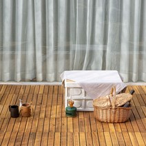 아카시아 원목 조립식 마루 6슬롯 10P 베란다발판 데크타일 조립타일