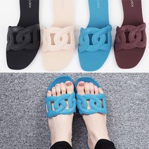 런슈즈 돋보이는 젤리슈즈 말랑쿠션 여성 여름 레인 슬리퍼