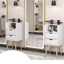 미용실 헤어샵 거울옆 미용도구 수납장 캐비닛 협탁, 흑백 81x33x30cm