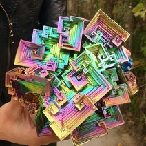BISMUTH 비스무트 천연 석 크리스탈 광 금속 무지개 광물 표본 레이키 치유, 2.100150g