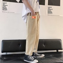 가바바 남성 면바지 주화색 패치 포인트 여름 캐주얼바지 G37702