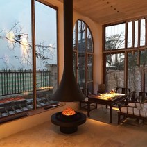 벽난로 콘솔 폭좁은 엔틱 모던 테이블 매달린 실제 화재 나무 시뮬레이션 홈 호텔 빌라 난방 북유럽 트럼펫 모양의 천장 용광로, 9. 트럼펫 스타일 벽난로 맞춤 제작 2 고객 서비스에