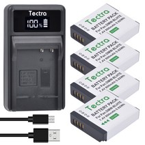 배터리 카메라용 밧데리 DMW-BLH7 DMW BLH7E 배터리 + LED 충전기 DC-GX850 DMC LX10 GM1 GM5, 4 battery set