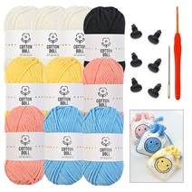 [니뜨] 코튼돌 뜨개실 (50g)10볼 + 스마일파우치 DIY 세트