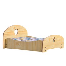 감성스터프 DIY 강아지 고양이 원목 방석 침대, 하트우드