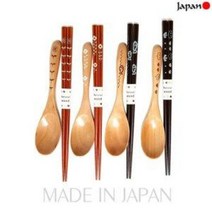 일본 아오바 나무수저 1벌 (숟가락 젓가락 스시 우동 일식집 원목수저 그림수저), ., 꽃1벌
