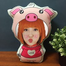 인형주문제작 맞춤제작 쿠션 3D 사진포토인형 귀요미 입체 특별한선물 대두 얼굴, AH_45cm단면