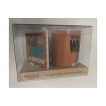 15 oz. Ceramic 커피 Mug & Stone Coaster Gift Set-“WHAT PART OF WOOF” Dog Lover 110920