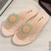여성 여름 슬리퍼 키높이 신발 여성용 해바라기 해변 대외 무역 애니메이션 실내 오른쪽 Duds