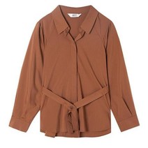 [베스띠벨리] # 2021 가을 오픈 카라 허리벨트 블라우스2423