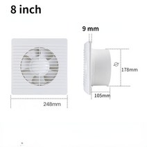 가스배출 화목난로흡출기 고기 환풍 창틀4 "6" 8 "배기 팬 화장실 강력한 음소거 배기 팬, 03 8 inch_04 AU
