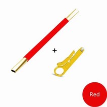 Hoolnx 와이어 풀기 도구 네트워크 케이블 루저 CAT5CAT6CAT7 및 Tel 페어 분리기 용 엔지니어 스트레이트, 02 Red