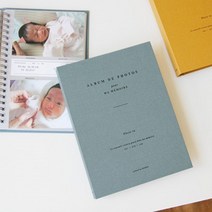 셀프 포토북 아기 성장 앨범 일기 커플사진첩 4x6 사진첩, 카키 그레이