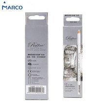 마르코 라핀 스케치 블렌더 연필 12 가지 유성 컬러 전문가용 소프트 파스텔 페인트 드로잉 아트 세트 라피, 01 white