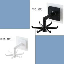 6 턱 회전 후크 주방 보관, 회전 여섯 후크, 화이트 3 팩