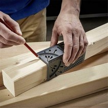 측정공구 목공 게이지 눈금자 3D 연귀 측정 사각형 도구 45도 및 90도 목수 연필, 02 gray