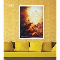 아이엠스톡 인테리어 액자 명화 필립 지크 엠마오 그리스도 종교051 캔버스액자, 화이트원목