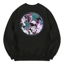 남자 여자 맨투맨 스웨트 셔츠 칸6312 KMB0078 나전 기모 - 블랙