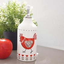 레트로 감성 일러스트 도자기 오일병 소스용기 보관