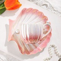 ONEISALL 진주 커피잔 도자기 컵 머그컵 다색선택가능 이지그립 220ml 1개, 핑크