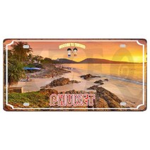 Yzfq 파타야 플라크 메탈 빈티지 푸켓 태국 여행 기념품 벽 바 클럽 홈 인테리어 30x15cm DC1464B, [11] DC1474