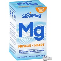 Slow-Mag Mag Mg 칼슘 보충 염화 마그네슘 120정, 1개, 상세설명참조