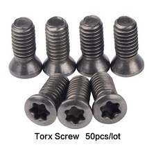 콜릿 척 볼트 탭 밸브 50 개/몫 M1.8 M2 M2.5 M3 M4 M5 M6 torx 나사 카바이드 선반 인서트 CNC 공구 액세, 15 M4 x 9