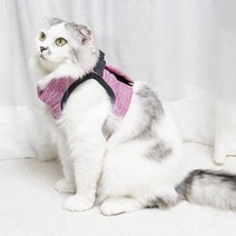 고양이산책줄 가슴줄 하네스 목줄 고양이전용 쿠션 산책줄 에어핏 산책냥이 산책냥, 핑크