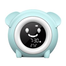 FCSHOP 표정 어린이 알람 시계 침실 장식을위한 디지털 시계 낮잠 타이머, 플라스틱, 하늘색