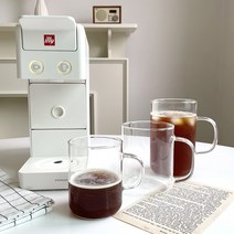 홈카페 일리머신 커피잔 내열 유리컵 예쁜 카페 손잡이 머그잔 모음 이중 유리 11size, 내열유리 머그컵, 530ml