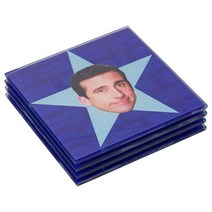 실버 버펄로 해리 포터 별자리 4피스 유리 컵받침 세트 멀티컬러 (HP26175A), The Office Star Faces 4 Pcs Gl