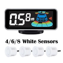 Parktronic-다중 레이더 주차 센서 키트 4 프로브 백라이트 LED 디스플레이 시스템 백업 모니터 감지기, 02 White_01 4 sensors